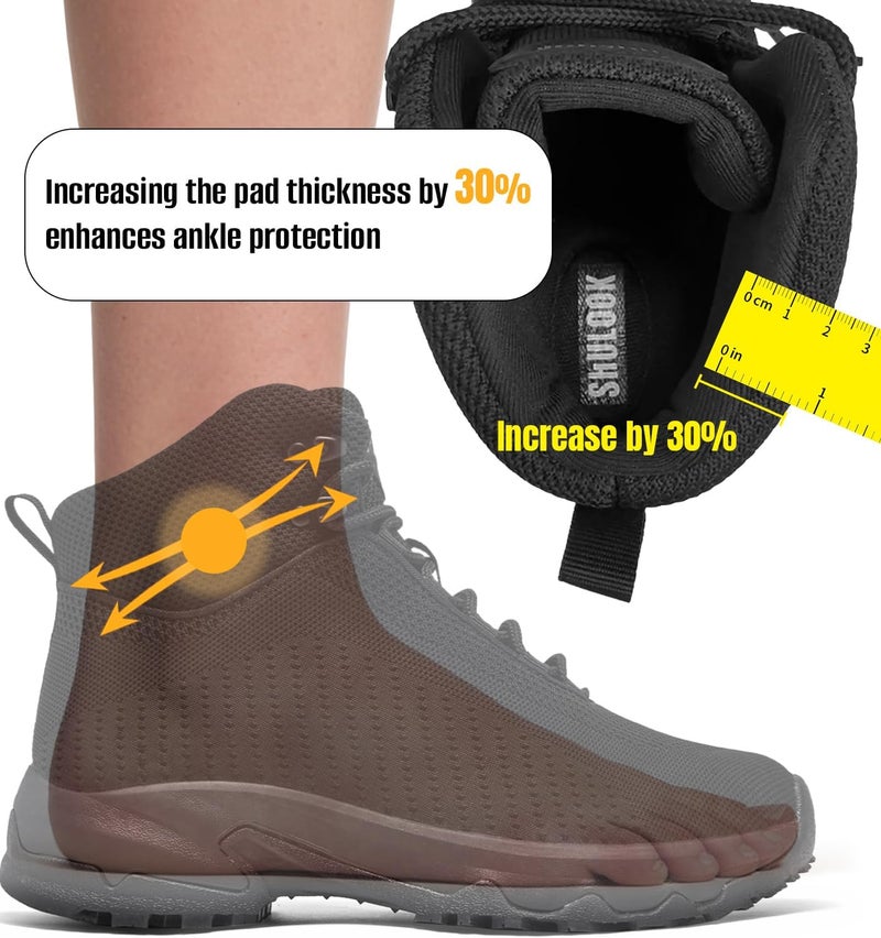 SHULOOK Non Slip Work Boots Women Slip Resistant Comfortable Mesh Kitchen Chef Shoes for Restaurant Food Service Lightweight Walking Shoes Ankle Support,Black - Image 2